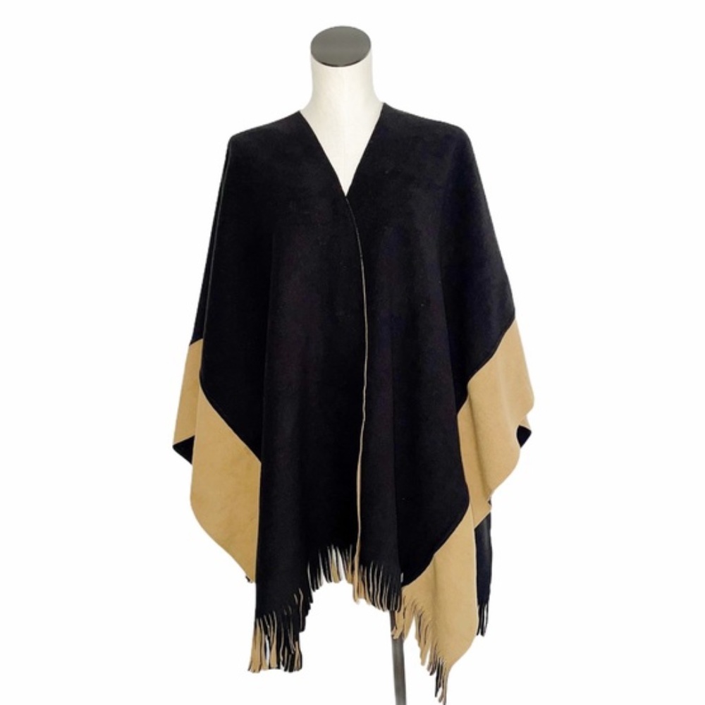 NWT  Rachel Roy Reversible Kimono Sweater Cardigan Cape Poncho Colorblock - Picture 4 of 6